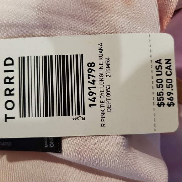 NWT Torrid Pink Tie Dye Ruana - Picture 8 of 8